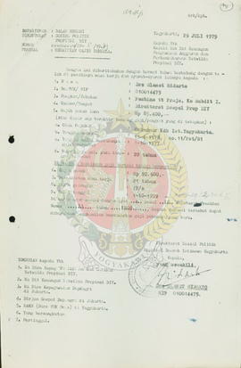 Petikan Keputusan Gubernur Kepala Daerah Istimewa Yogyakarta nomor: 17/PST/B4 tentang mutasi pega...