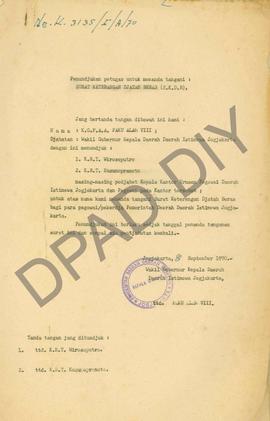 Penunjukan petugas untuk menandatangani Surat Keterangan Jatah Beras (SKDB): 1. KRT. Wiraseputra,...