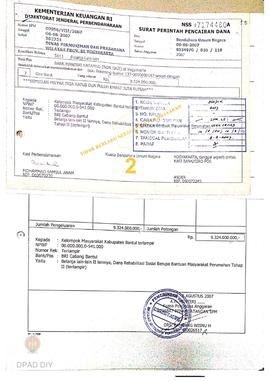 Surat Perintah Pencairan Dana kepada Kelompok Masyarakat Kabupaten Bantul untuk Belanja Lain-lain...