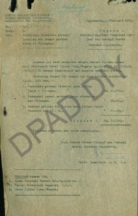 Surat dari Kantor Jalan-jalan dan Gedung-gedung DIY kepada Dinas Pengairan Jalan-jalan dan Gedung...