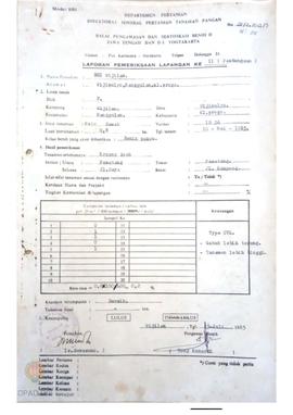 Laporan hasil pemeriksaan lapangan fase pembungaan  BPSB II Jateng dan DIY jenis tanaman padi saw...