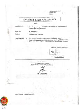 Berkas Penerimaan Dana Rehabilitasi dan Rekonstruksi dalam rangka BLM rumah rusak sedang Kelompok...