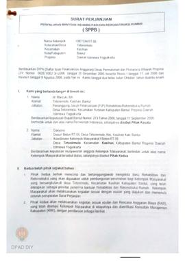 Surat Perjanjian Penyaluran Bantuan Rehabilitasi dan Rekonstruksi Rumah (SPPB), Nama Kelompok I d...