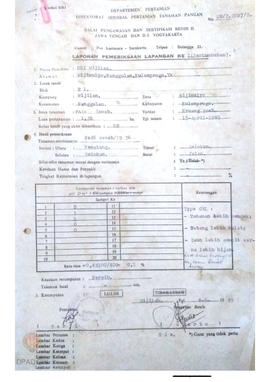 Laporan dari Balai Pengawasan dan Sertifikasi Benih II tentang hasil pemeriksaan lapangan pertumb...