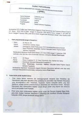 Surat Perjanjian Penyaluran Bantuan Rehabilitasi dan Rekonstruksi Rumah (SPPB), Nama Kelompok Don...