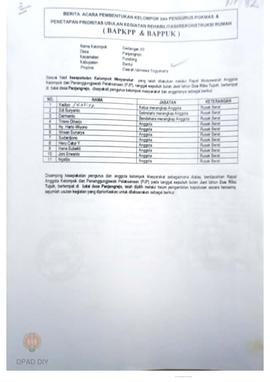 Berita Acara Pembentukan Kelompok dan Pengurus POKMAS & Penetapan prioritas usulan kegiatan R...