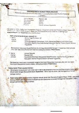 Amandemen Surat Perjanjian Penyaluran Bantuan Rehabilitasi dan Rekonstruksi Rumah (SPPB),  Nama K...