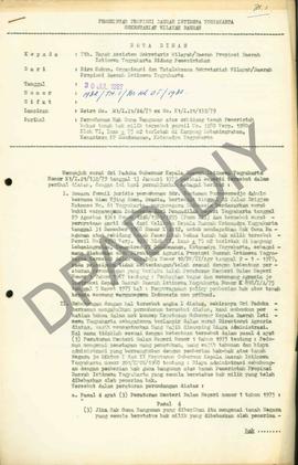 Surat Nota Dinas dari Biro Hukum, Organisasi dan Tata Laksana Sekretariat Wilayah Daerah Propinsi...