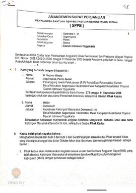 Amandemen Surat Perjanjian Penyaluran Bantuan Rehabilitasi dan Rekonstruksi Rumah (SPPB),  Nama K...