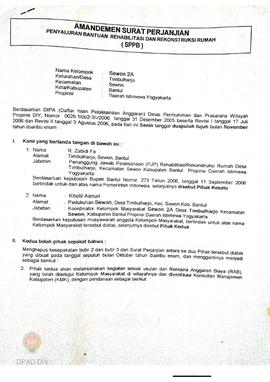 Amandemen Surat Perjanjian Penyaluran Bantuan Rehabilitasi dan Rekonstruksi Rumah (SPPB),  Nama K...