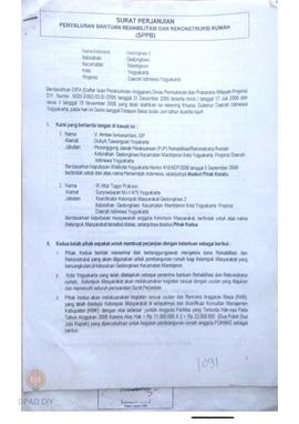 Surat Perjanjian Penyaluran Bantuan Rehabilitasi Dan Rekonstruksi Rumah(SPPB),  Nama Kelompok Mas...