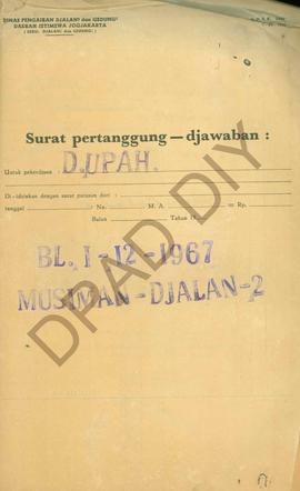 Surat Dinas Pengairan Djalan-jalan dan Gedung-gedung DIY . Surat pertanggungan jawab upah pekerja...