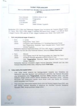 Surat Perjanjian Penyaluran Bantuan Rehabilitasi dan Rekonstruksi Rumah (SPPB),  Nama Kelompok Ng...