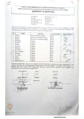 Berita Acara Pembentukan Kelompok dan Pengurus POKMAS & Penetapan prioritas usulan kegiatan R...