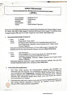 Surat Perjanjian Penyaluran Bantuan Rehabilitasi dan Rekonstruksi Rumah (SPPB),  Nama Kelompok Do...