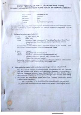 Surat Perjanjian Penyaluran Bantuan Rehabilitasi dan Rekonstruksi Rumah (SPPB),  Nama Kelompok TI...