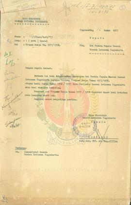 Laporan program kerja dan kegiatan hasil kerja tahunan 1977/1978.