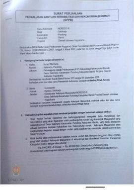 Surat Perjanjian Penyaluran Bantuan Rehabilitasi dan Rekonstruksi Rumah (SPPB),  Nama Kelompok Ng...