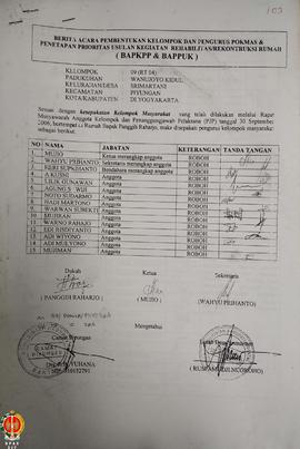 Berkas penerimaan dana rehabilitasi dan rekonstruksi dalam rangka BLM (Bantuan Langsung Masyaraka...