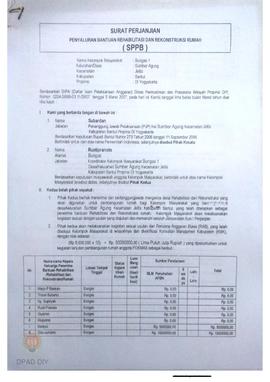 Surat Perjanjian Penyaluran Bantuan Rehabilitasi dan Rekonstruksi Rumah (SPPB),  Nama Kelompok Bu...