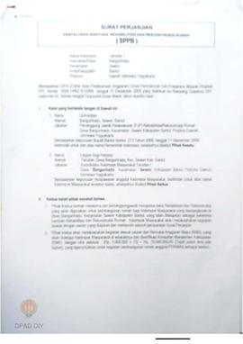 Surat Perjanjian Penyaluran Bantuan Rehabilitasi dan Rekonstruksi Rumah (SPPB),  Nama Kelompok Ta...