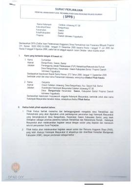 Surat Perjanjian Penyaluran Bantuan Rehabilitasi dan Rekonstruksi Rumah (SPPB),  Nama Kelompok Sa...