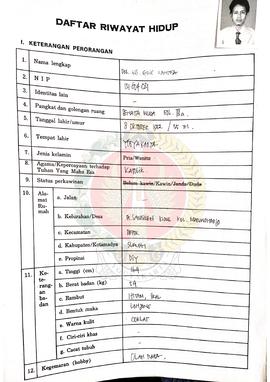 Daftar Riwayat Hidup atas nama Drs. Ms Eric Santosa dan kawan-kawan sebanyak 86 orang