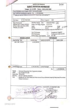 Surat Perintah Pencairan Dana kepada Kelompok Masyarakat Kota Yogyakarta untuk Belanja Lain-lain ...