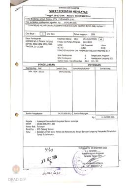 Surat Perintah Pencairan Dana kepada Kelompok Masyarakat Kabupaten Sleman untuk Belanja Lain-lain...