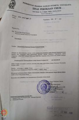 Berkas surat perihal pengiriman personil dari Kantor Arsip Daerah Provinsi Daerah Istimewa Yogyak...