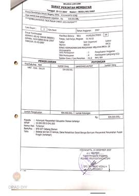 Surat Perintah Pencairan Dana kepada Kelompok Masyarakat Kabupaten Sleman untuk Belanja Lain-lain...