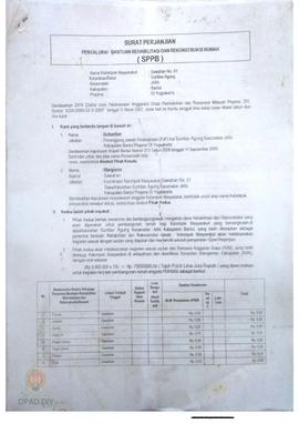 Surat Perjanjian Penyaluran Bantuan Rehabilitasi dan Rekonstruksi Rumah (SPPB),  Nama Kelompok Sa...