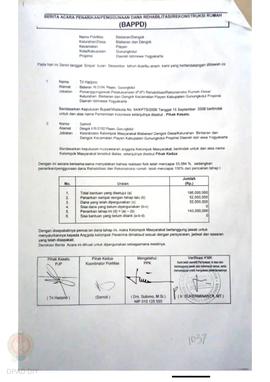 Berita Acara Penarikan/Penggunaan Dana Rehabilitasi/Rekonstruksi Rumah (BAPPD) Rusak Berat, Nama ...