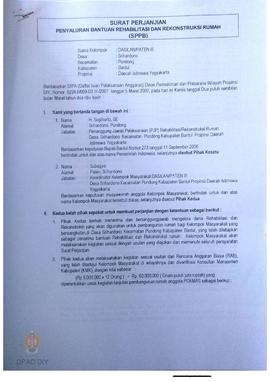 Surat Perjanjian Penyaluran Bantuan Rehabilitasi dan Rekonstruksi Rumah (SPPB),  Nama Kelompok Da...