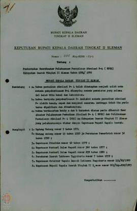 Keputusan Bupati Kepala Daerah Tingkat II Sleman No. 308/Kep.KDH/1994 Tanggal 7 Desember tentang ...