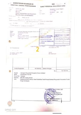 Surat Perintah Pencairan Dana kepada Kelompok Masyarakat Kabupaten Sleman untuk Belanja Lain-lain...
