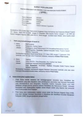 Surat Perjanjian Penyaluran Bantuan Rehabilitasi dan Rekonstruksi Rumah (SPPB), Nama Kelompok Bag...