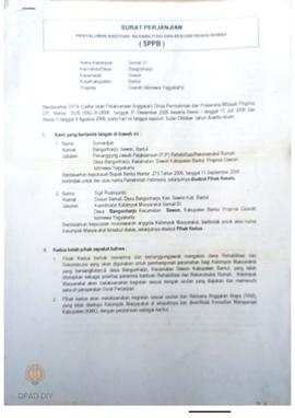 Surat Perjanjian Penyaluran Bantuan Rehabilitasi dan Rekonstruksi Rumah (SPPB),  Nama Kelompok Se...