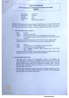 Surat Perjanjian Penyaluran Bantuan Rehabilitasi dan Rekonstruksi Rumah (SPPB),  Nama Kelompok Ke...