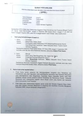 Surat Perjanjian Penyaluran Bantuan Rehabilitasi dan Rekonstruksi Rumah (SPPB),  Nama Kelompok Ju...