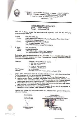 Kendali Kelengkapan Pengadaan Barang dan Jasa Rehab Rekons DIPA TA. 2006 dengan No.SPM 00038/X/20...