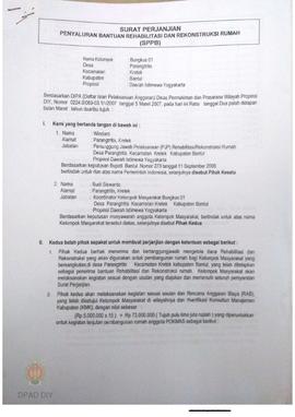 Surat Perjanjian Penyaluran Bantuan Rehabilitasi dan Rekonstruksi Rumah (SPPB),  Nama Kelompok Bu...