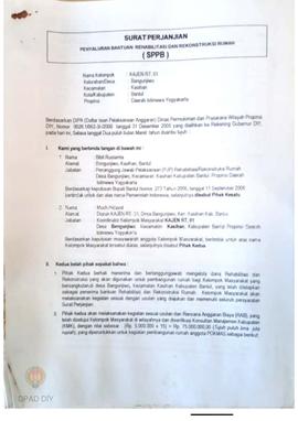 Surat Perjanjian Penyaluran Bantuan Rehabilitasi dan Rekonstruksi Rumah (SPPB), Nama Kelompok Kaj...
