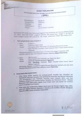 Surat Perjanjian Penyaluran Bantuan Rehabilitasi dan Rekonstruksi Rumah (SPPB),  Nama Kelompok Ng...