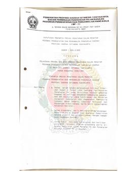 Keputusan Pemimpin Proyek Penataran Calon Penatar P-4 Daerah Provinsi Daerah Istimewa Yogyakarta ...