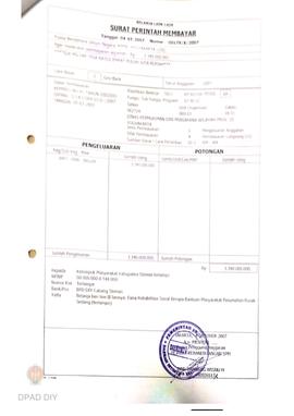 Surat Perintah Pencairan Dana kepada Kelompok Masyarakat Kabupaten Sleman untuk Belanja Lain-lain...