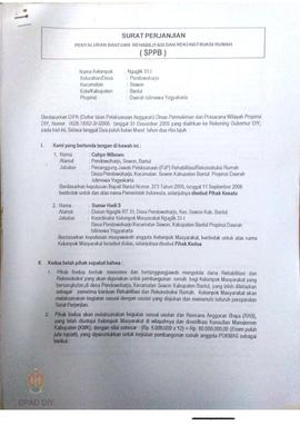 Surat Perjanjian Penyaluran Bantuan Rehabilitasi dan Rekonstruksi Rumah (SPPB),  Nama Kelompok Ng...