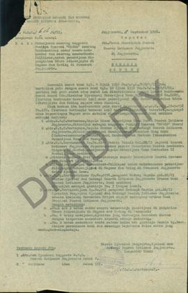 Surat dari Kepala Jawatan Pengairan, Jalan-jalan dan Gedung DIY kepada Dewan Pemda DIY perihal pe...