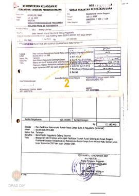 Surat Perintah Pencairan Dana kepada para Fasilitator Rekonstruksi Rumah Pasca Gempa Bumi di Yogy...