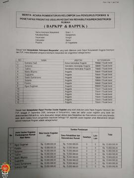 Berkas penerimaan dana rehabilitasi dan rekonstruksi dalam rangka BLM (Bantuan Langsung Masyaraka...